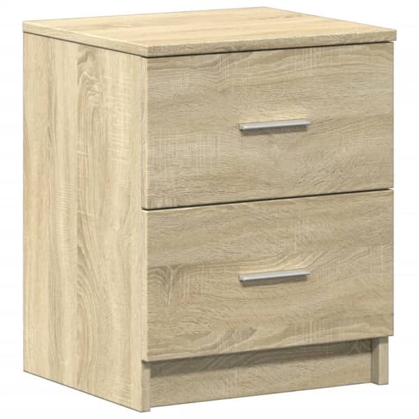 vidaXL sengebord med 2 skuffer 40x36x50 cm sonoma-eg