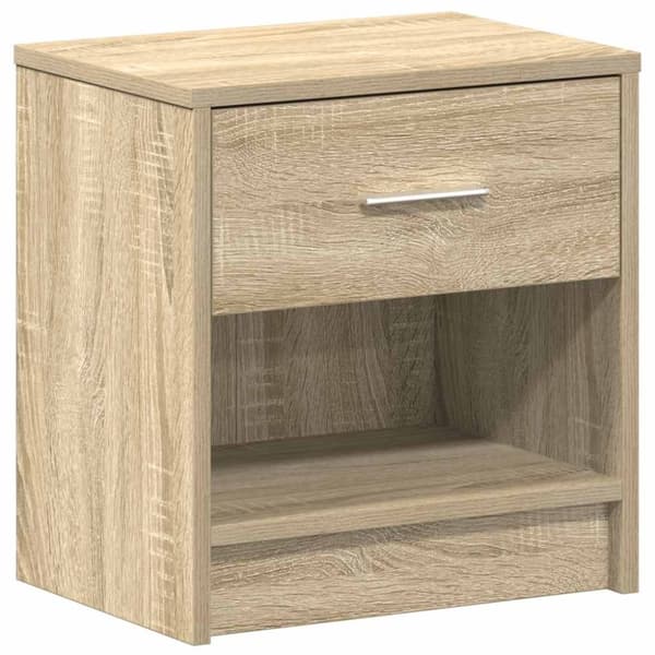 vidaXL sengebord med skuffe 39x28x41 cm sonoma-eg