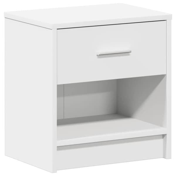vidaXL Sängbord med låda vit 39x28x41 cm