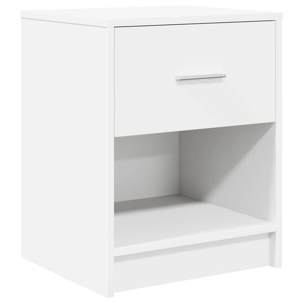vidaXL Nattbord med skuff hvit 40x34x50 cm
