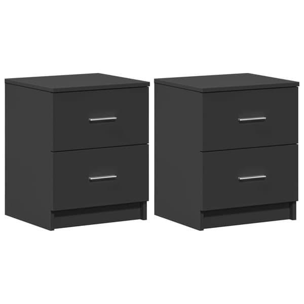 vidaXL sengeborde 2 stk. med 2 skuffer 40x36x50 cm sort