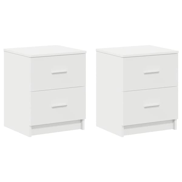 vidaXL Sängbord 2 st med 2 lådor vit 40x36x50 cm