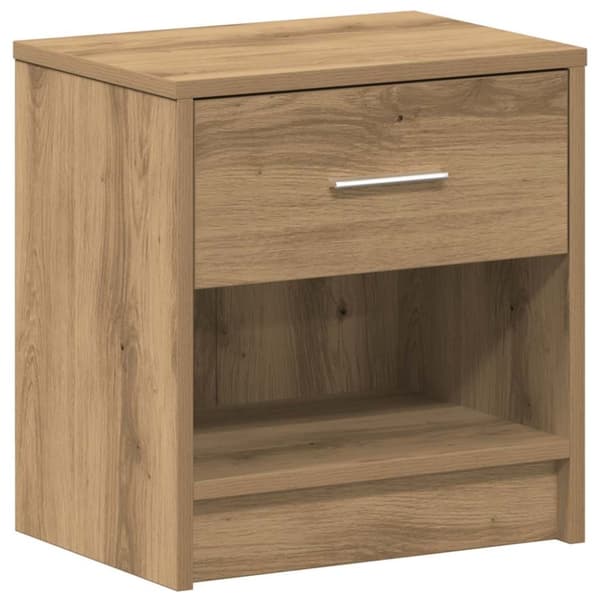 vidaXL Sängbord med låda artisan ek 39x28x41 cm