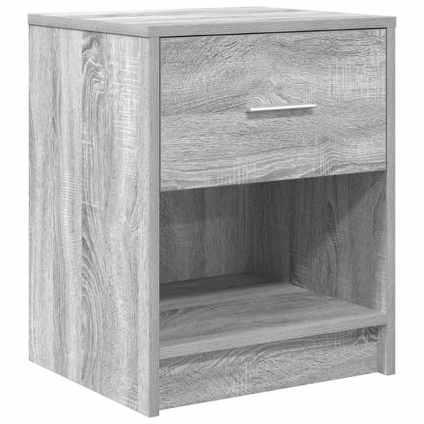 vidaXL sengebord med skuffe 40x34x50 cm grå sonoma-eg