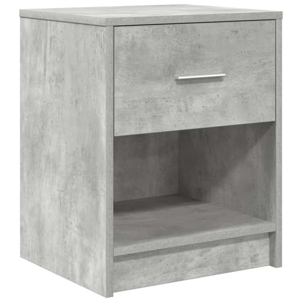 vidaXL sengebord med skuffe 40x34x50 cm betongrå