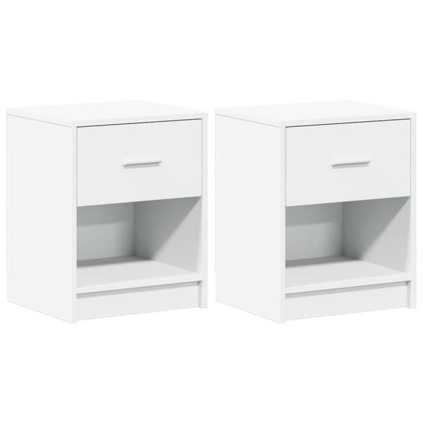 vidaXL sengeborde 2 stk. med skuffe 40x34x50 cm hvid