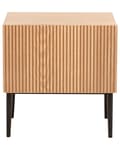 Miniatyrbilde 6 av 10: Nattbord Lyst tre MDF Metallben 1 skuff Riflet front Moderne design Soverom Småbord