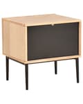 Miniatyrbilde 7 av 10: Nattbord Lyst tre MDF Metallben 1 skuff Riflet front Moderne design Soverom Småbord