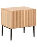 Miniatyrbilde 1 av 10: Nattbord Lyst tre MDF Metallben 1 skuff Riflet front Moderne design Soverom Småbord