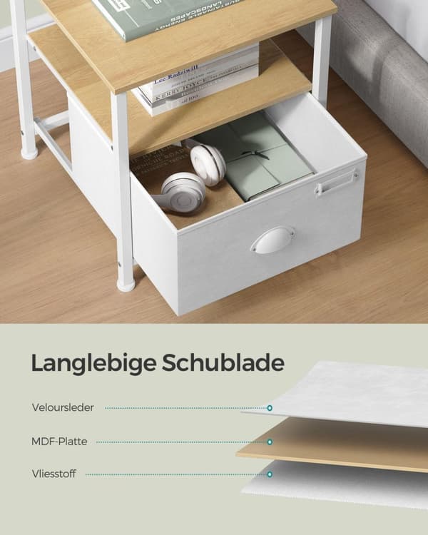 Nattduksbord, SONGMICS, 41x41 cm, Beige