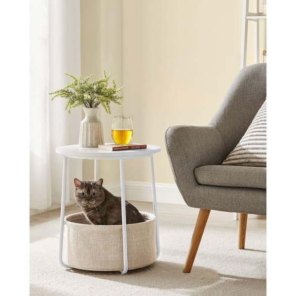 Sofabord, LET223W10, Hvid-Beige