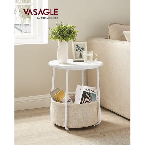 Sofabord, LET223W10, Hvid-Beige
