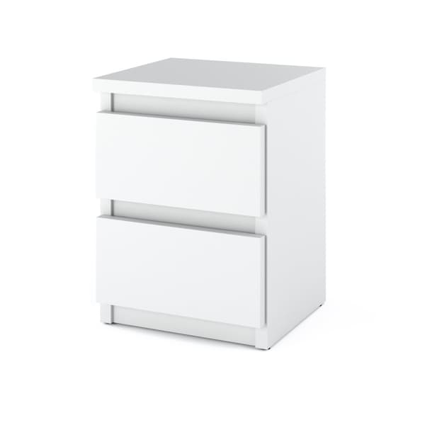 Sängbord Vit Sängbord 30 CM 2S Nakastlik Loft Sovrumsmöbler