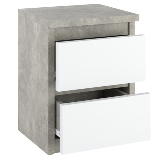 Sengebord 30 CM Beton Hvid Mat sengebord Nakastlik Soveværelsesmøbel