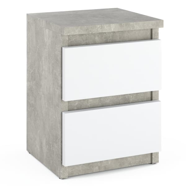 Sengebord 30 CM Beton Hvid Mat sengebord Nakastlik Soveværelsesmøbel