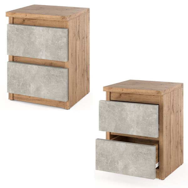 Sängbord 30 CM 2S Ek Wotan Betong Sängbord Sovrum