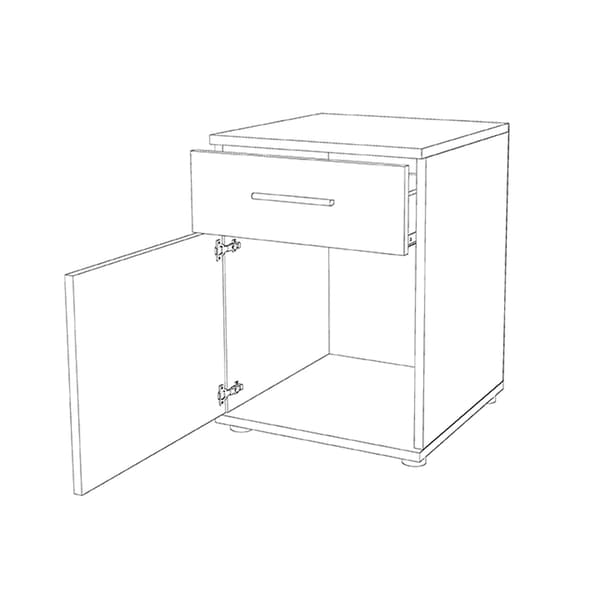 Natbord Eg Sonoma Hvid Glans 40 CM Sengebord Nakastlik Soveværelse