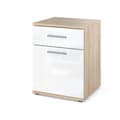 Miniatyrbillede 1 af 11: Natbord Eg Sonoma Hvid Glans 40 CM Sengebord Nakastlik Soveværelse