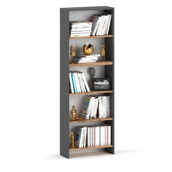 Kontorreol Grå Eg Wotan 60CM 5 hylder Legetøjshylde Loft