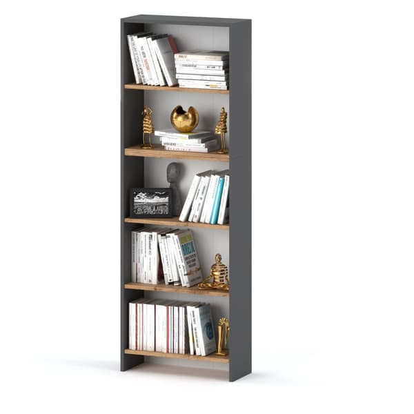 Kontorreol Grå Eg Wotan 60CM 5 hylder Legetøjshylde Loft