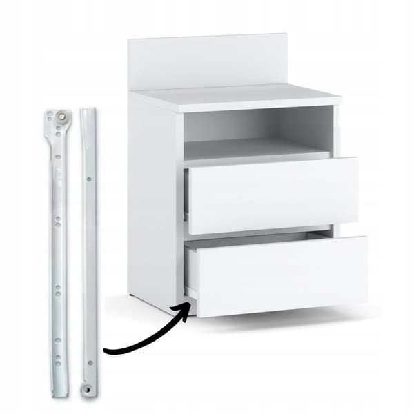 Sängskåp Vit Sängbord 40CM 2 Lådor Hylla Sängbord För Sovrum
