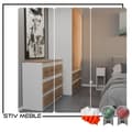 Miniatyrbild 9 av 11: SMAL VIT SÄNGSKÅP 20 CM BORD MED 1 LÅDA SCANDINAVIAN FÖR SOVRUM