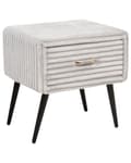 Miniatyrbillede 6 af 11: Sengebord Guld Grå Fløjl Metalben 49 x 46 x 38 cm Design Natbord med Skuffe Minimalistisk Design Soveværelsesmøbler Tilbehør