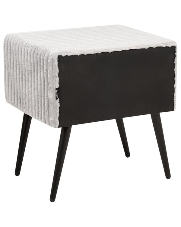 Sengebord Guld Grå Fløjl Metalben 49 x 46 x 38 cm Design Natbord med Skuffe Minimalistisk Design Soveværelsesmøbler Tilbehør