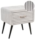 Miniatyrbillede 1 af 11: Sengebord Guld Grå Fløjl Metalben 49 x 46 x 38 cm Design Natbord med Skuffe Minimalistisk Design Soveværelsesmøbler Tilbehør