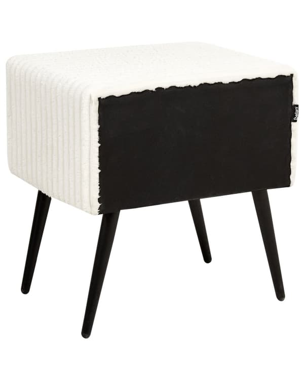 Sengebord Guld Hvid Fløjl Metalben 49 x 46 x 38 cm Design Natbord med Skuffe Minimalistisk Design Soveværelsesmøbler Tilbehør