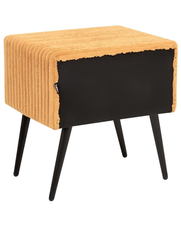 Sengebord Guld Orange Fløjl Metalben 49 x 46 x 38 cm Design Natbord med Skuffe Minimalistisk Design Soveværelsesmøbler Tilbehør