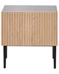 Miniatyrbillede 6 af 10: Natbord Sort MDF Lyst træ Ribbet design Natbord med 1 skuffe Moderne soveværelse