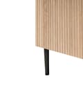 Miniatyrbillede 9 af 10: Natbord Sort MDF Lyst træ Ribbet design Natbord med 1 skuffe Moderne soveværelse
