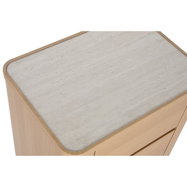 Natbord Home ESPRIT Natur Lysegrå 56 X 40 X 51 cm