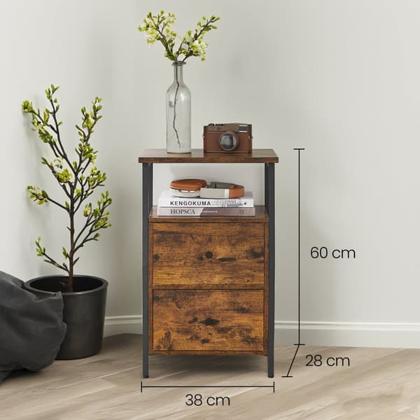 Sengbord - sidebord med 2 skuffer, moderne design