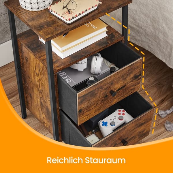 Sengbord - sidebord med 2 skuffer, moderne design