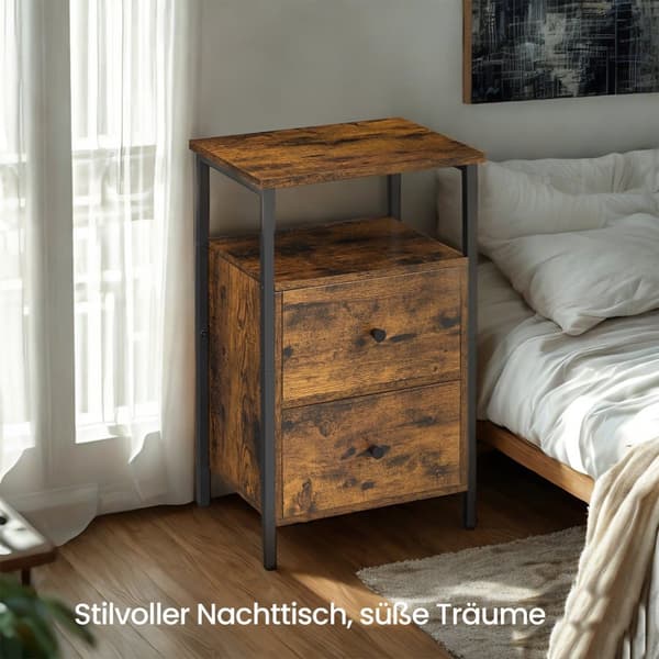 Sengbord - sidebord med 2 skuffer, moderne design