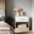 Miniatyrbillede 2 af 5: Bedstabel med skuffe - Multifunktionelt sidebord, moderne design