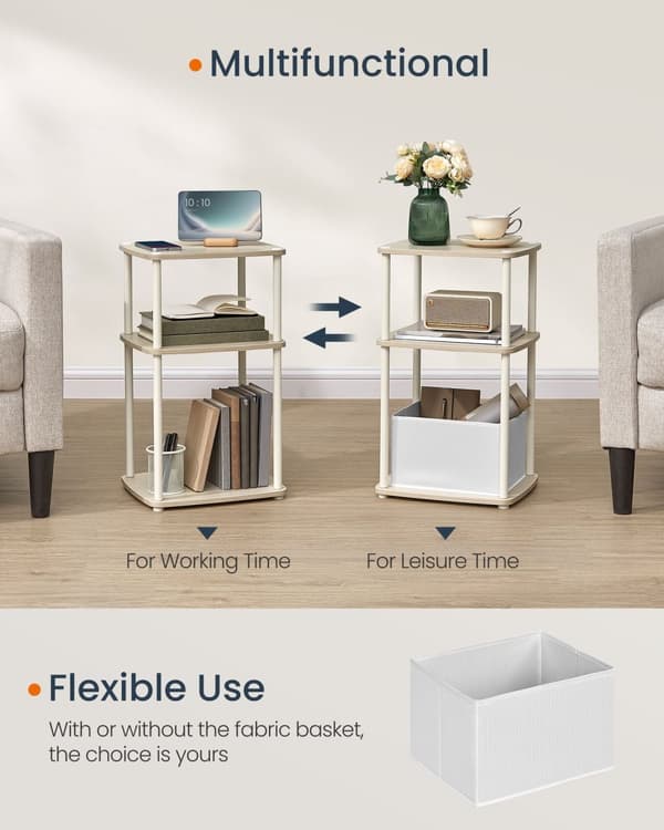 Moderne sidebord - 3 opbevaringsplader - Natural Beige