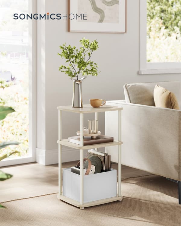 Moderne sidebord - 3 opbevaringsplader - Natural Beige