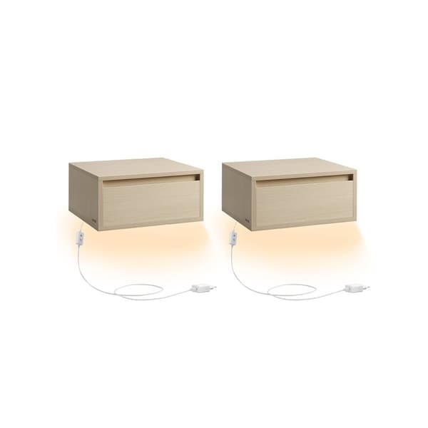 Nattduksbord, VASAGLE Set om 2, 35x40x18 cm, Naturlig Beige