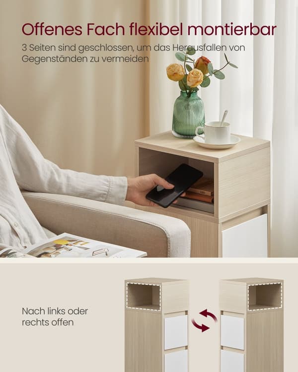 Natbord, VASAGLE, 30x25x65 cm, Naturbeige.
