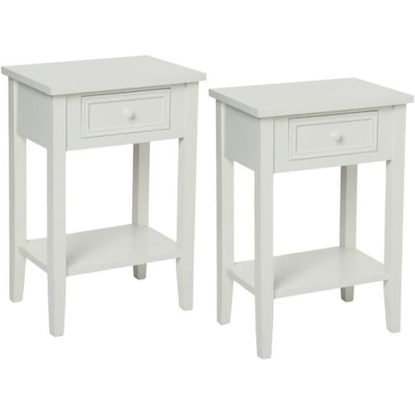 Set med 2 sängbord med 1 låda "Charme" White Atmosphera