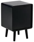 Miniatyrbillede 6 af 9: Sengebord Sort MDF-sengebord med rattanfront i boho-stil