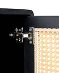 Miniatyrbillede 7 af 9: Sengebord Sort MDF-sengebord med rattanfront i boho-stil