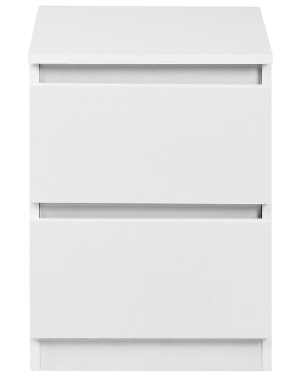 Nattbord Hvit Sponplate 2 Oppbevaringsskuffer Skandinavisk Design Soverom