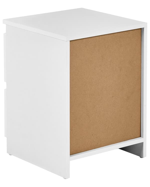 Nattbord Hvit Sponplate 2 Oppbevaringsskuffer Skandinavisk Design Soverom