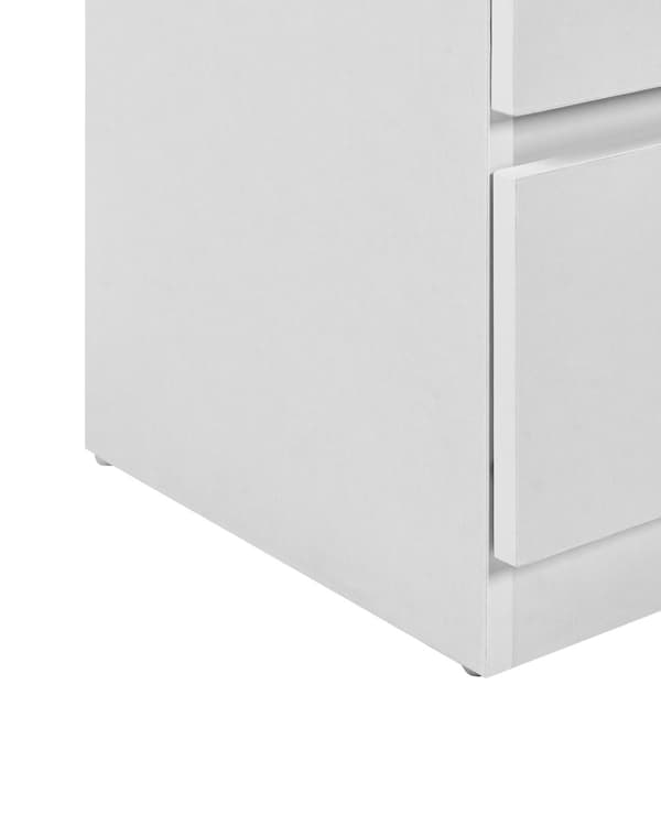 Sengebord hvid 30 x 30 cm med to skuffer Opbevaringsbord i skandinavisk stil til soveværelset