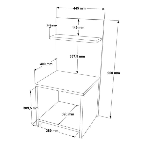 Högt sängbord Asir 90 cm vitt