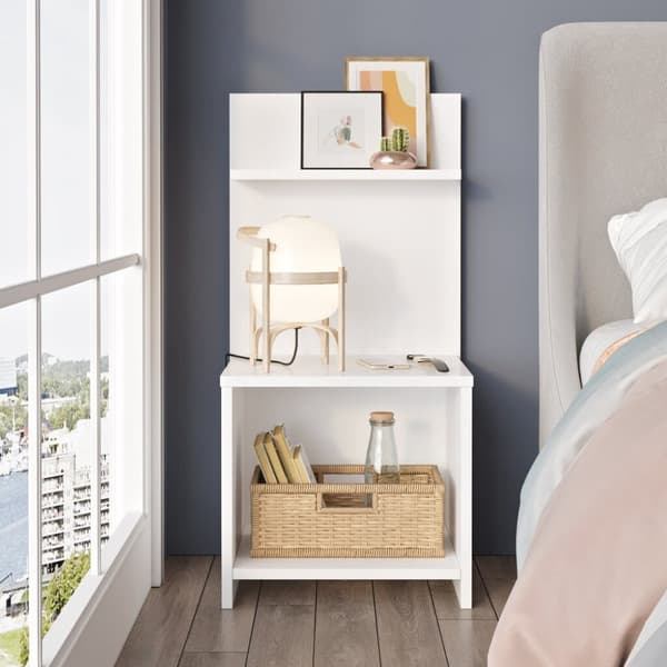 Högt sängbord Asir 90 cm vitt